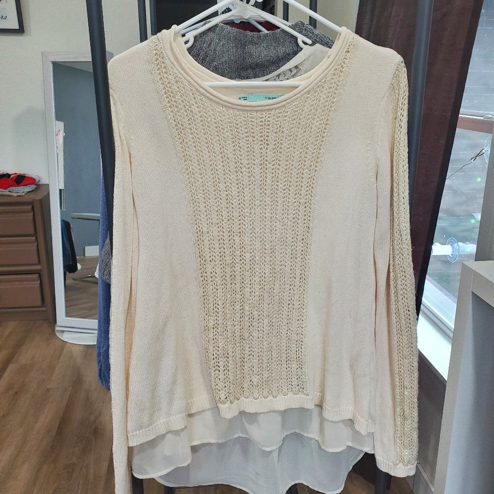 Cream and Gold Layered Sweater